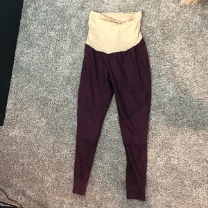 Maroon maternity Moto leggings